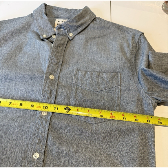 Flint And Tinder Shirt Huckberry Mens M SELVEDGE ARCHITECT Blue Oxford Preppy - Picture 7 of 10